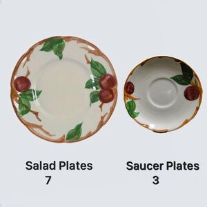 Franciscan Apple Pattern Lot Bread and Saucer Plates Made in USA